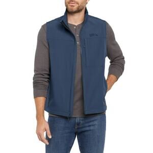 Eddie Bauer Mens Softshell Jacket Vest Size Large Blue Fleece Lined Outdoor Work